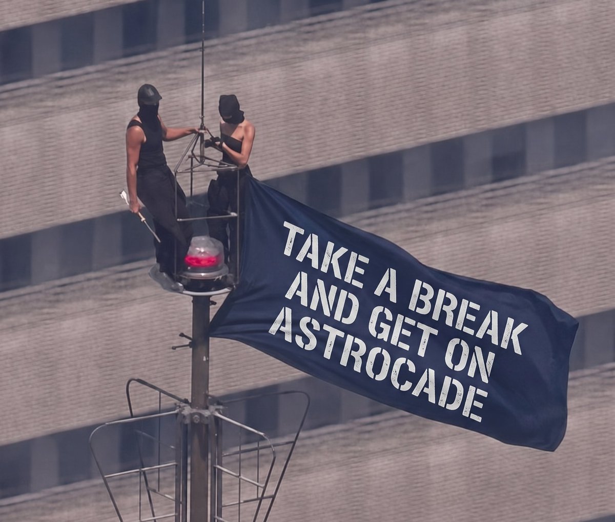 PlayAstrocade's tweet photo. This is why our marketing team is goated. 
Take a break NYC. https://t.co/HpVgu3pUoQ
