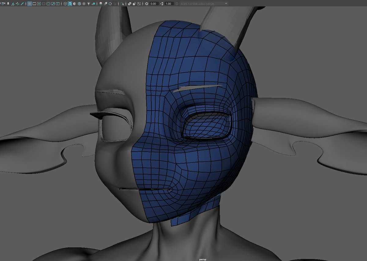 aldentesOS's tweet photo. and now everybody's favorite part.  I always feel like I have no idea what I'm doing for the retopo.

(Character is @/schewiener 's Chabette) https://t.co/0v6TqxYWe8