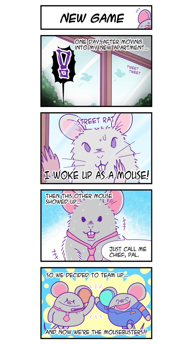 OdencatGames's tweet photo. 【Mousebusters 4-Panel Comic】
Episode 1: "NEW GAME"

Supervised by: Odencat
Story &amp; Art by: cony

#mousebusters https://t.co/GQwibP3skk