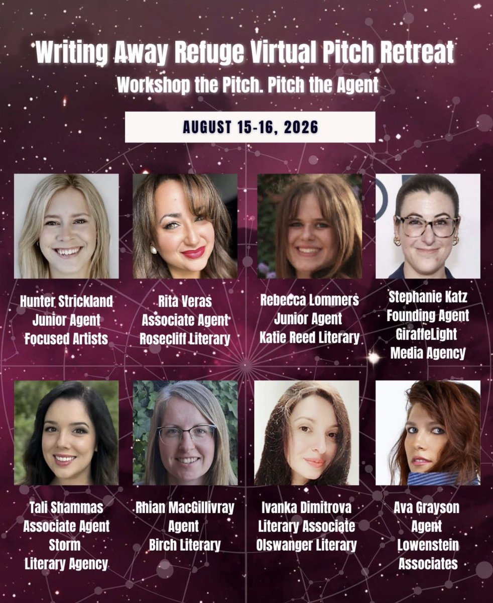WritingRefuge's tweet photo. Need a literary agent? Our August 15-16th Writing Away Refuge Zoom Pitch. Workshops, practice pitches &amp; individual pitches with up to 8 literary agents, all for one low price. #writingcommunity #writingawayrefuge #writer #amquerying #amwriting #writerslife https://t.co/MZa5dR3yru https://t.co/ntO4iNMLvJ