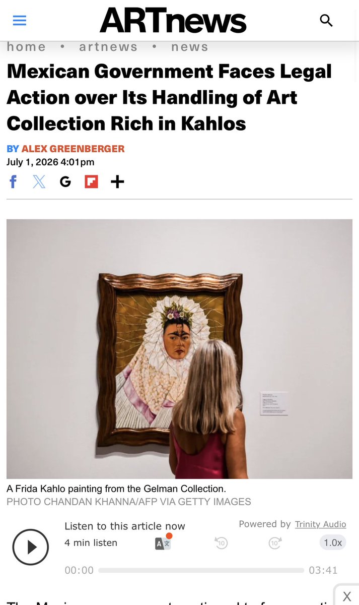jorgegogdl's tweet photo. El gobierno de México a través del INBAL permitió que el banco Santander se robara del país una colección de 160 obras de arte de Frida Kahlo y Diego Rivera hoy salió la nota en el Financial Times sobre la colección Gelman. 

Tanto hablar de las disculpas de España… https://t.co/T7c2l1STt1
