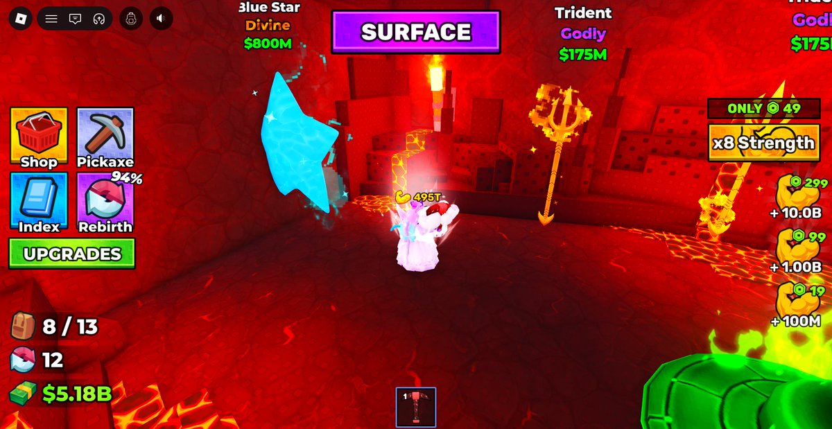 PurpleFloofCake's tweet photo. #Roblox @Roblox #MinePerClick: I made it to the bottom AND collected a Divine Blue Star, YES!!

💙🌟💙🌟💙 https://t.co/wfxwJTwnSf