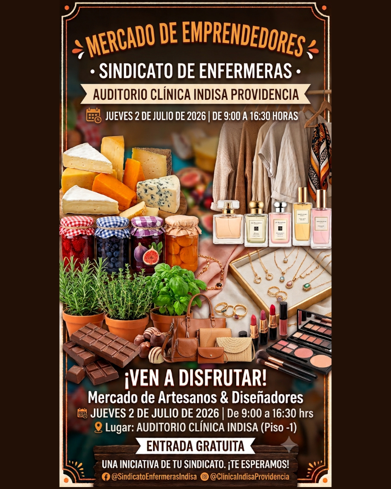 EUIndisa's tweet photo. 🎉✨ ¡Mañana es la Feria de Emprendedores! ✨🎉
Te invitamos a disfrutar de productos únicos, artesanales y llenos de dedicación

💐 Organiza el Sindicato de Profesionales de Enfermería de Clínica Indisa.
📅 Jueves 2 de julio | ⏰ 9:00 a 16:30 hrs
📍 Auditorio A -1, Providencia https://t.co/wWYA0E4zV9