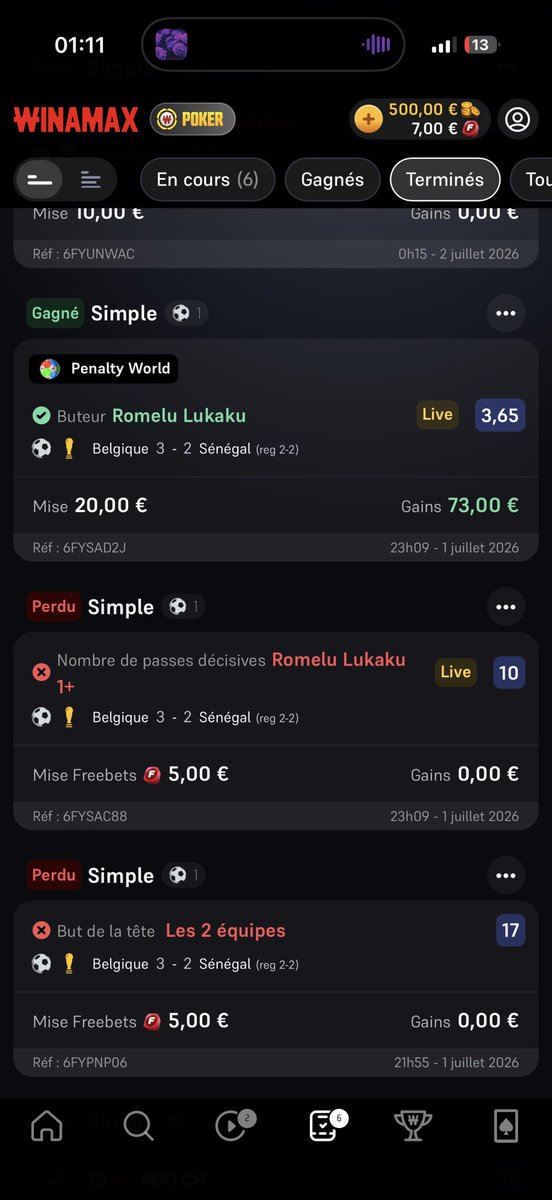 Nccszo's tweet photo. .@WinamaxSport 
Ouais c’est cool d’annuler les retraits mais moyen de me rendre les 5,50€ ? Du coup ou genre y a une taxe peut etre je sais pas après avec vous https://t.co/H3hmGAQ4Hz