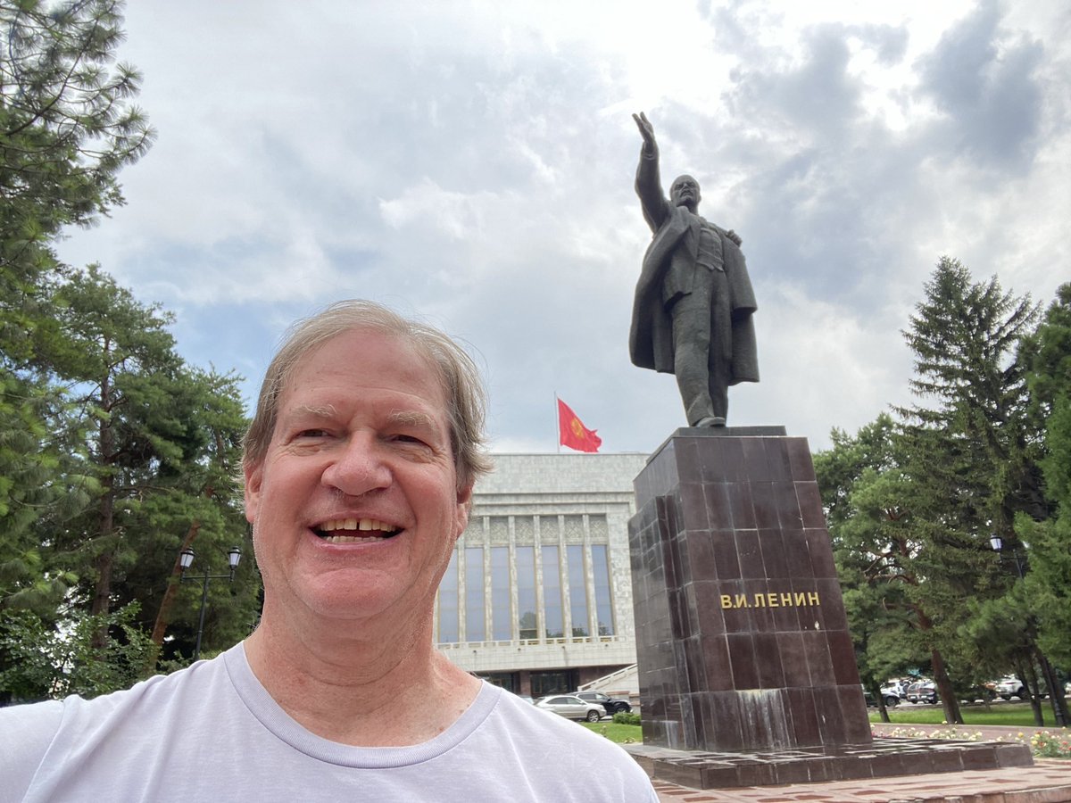 christomasson's tweet photo. Visiting Bishkek, Kyrgyzstan, where Lenin still gets his props. https://t.co/Fq5Znb3Me1