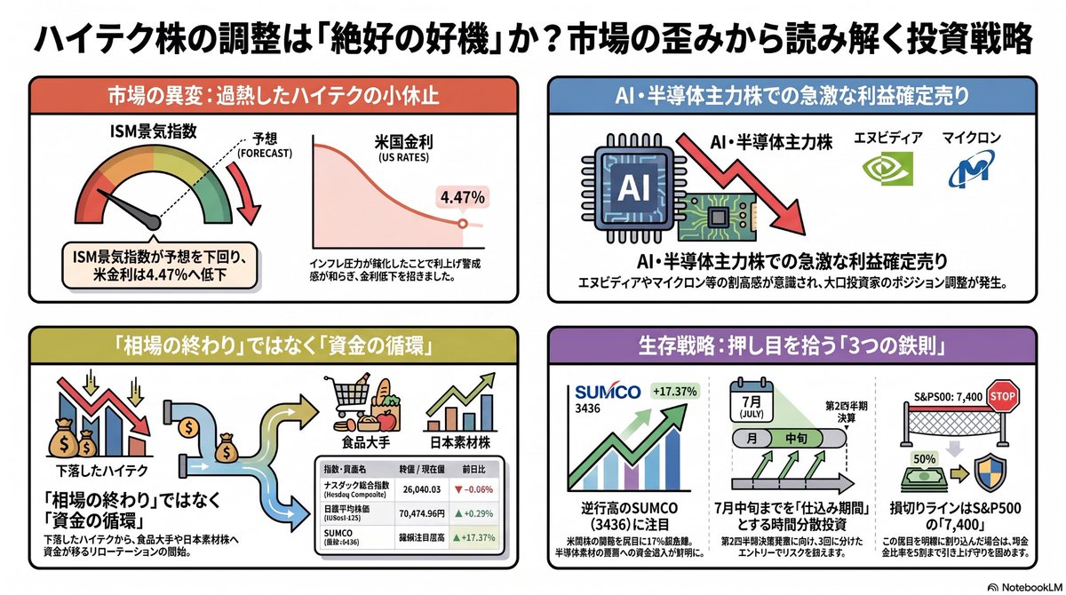 hiroppin1's tweet photo. 金利低下でもハイテク株が急落した裏で、機関投資家は素材株やディフェンシブ株へ資金を移す大転換を開始。SUMCOの逆行高やBTCの買い戻しが示すのは、パニックが生む歪みだ。S&amp;P500の7340防衛線を意識し、クジラの動きを出し抜け。 

https://t.co/EVNQH7gQ1Q https://t.co/JsYiX6TAqs