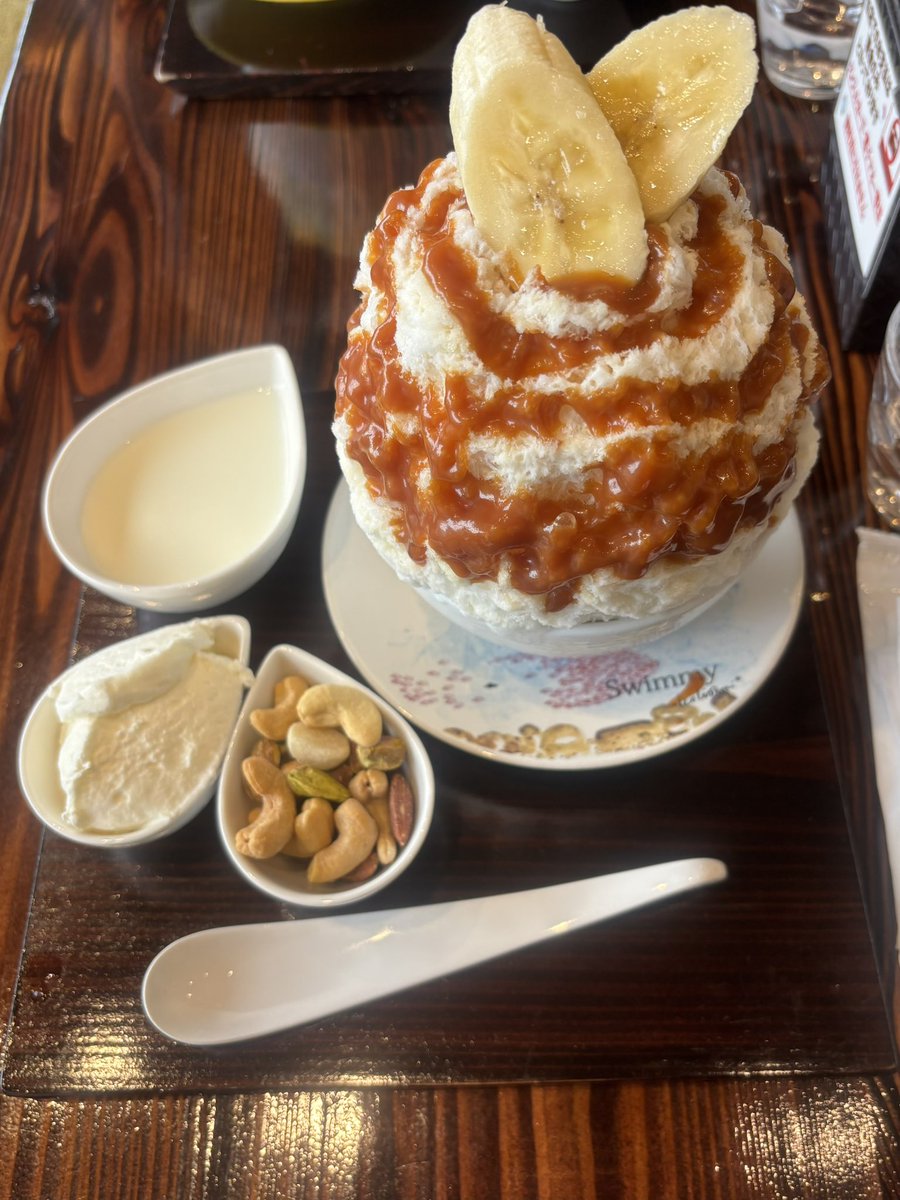 salidarts109's tweet photo. バナナ塩キャラメルのかき氷食べました🍧
めちゃくちゃ美味しくて感動しました😃✨
#かき氷 https://t.co/1j7f1kd4wz