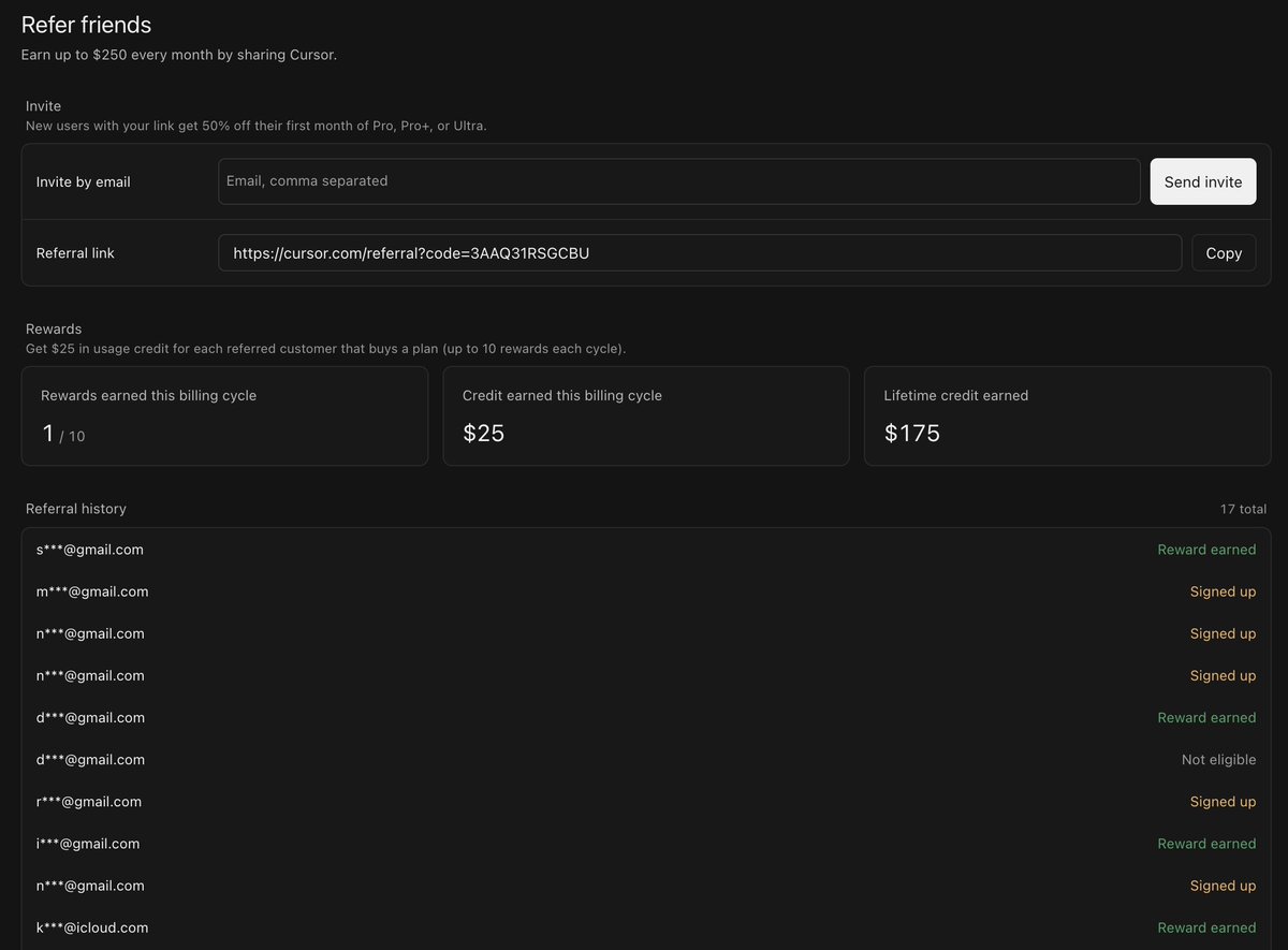 lazeskid's tweet photo. please subscribe to @cursor_ai using this link https://t.co/PIT2SCCvUc for a 50% off on the first month of Pro, Pro+, or Ultra.

I need more tokens to burn with Fable. Whoever are these 5 people that signed up need to use their credit card ASAP https://t.co/oebApD40Tc