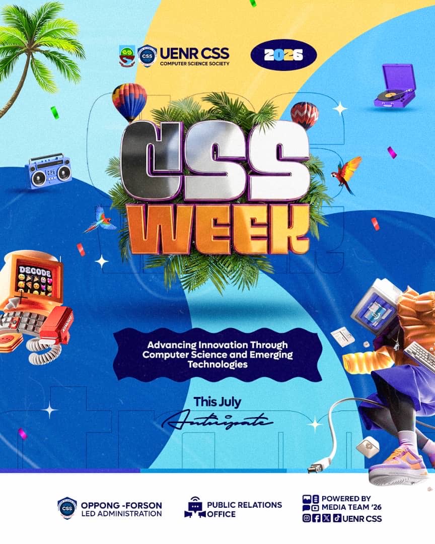 uenr_css's tweet photo. The Computer Science Society Week Celebration is almost here, and excitement is building!

Get ready for an unforgettable week packed with fun, innovation, competitions, networking, and memories that will last beyond the celebration.

Stay connected—this is just the beginning! https://t.co/RrUJMHUK6H