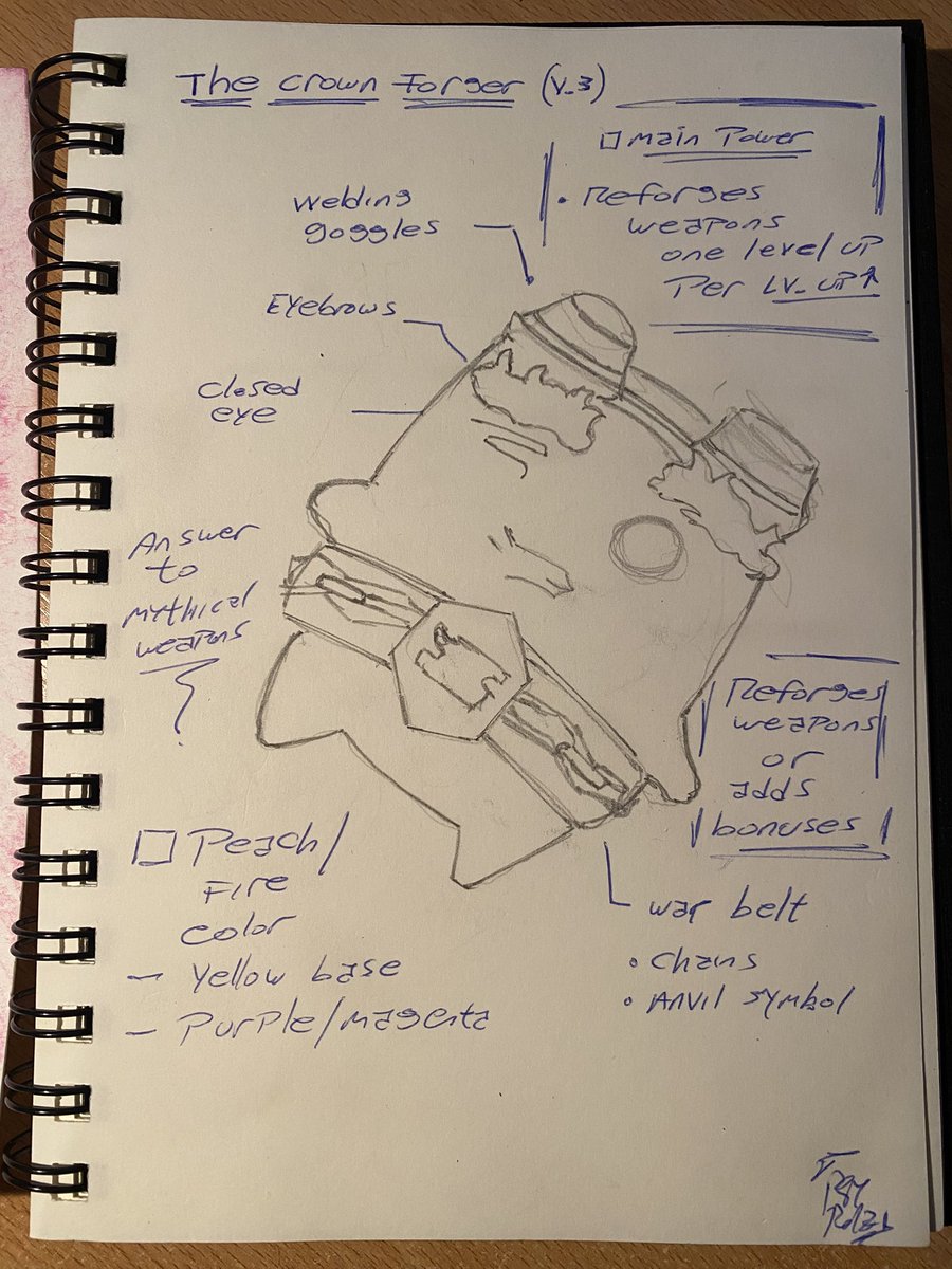 PsyRolz's tweet photo. @Fortnite #DesignASprite
#fortnite 
<The crown forger> 
Watercolor/copic 
Thought of a little guy that can, each time it levels up, reforge your weapon and making it also level up or maybe give special things. An answer to reaching the end of match probably with low grade weapons. https://t.co/8TnpmAJDPa