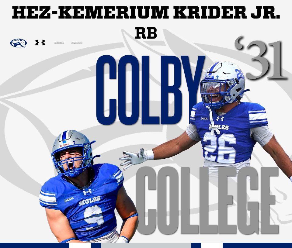 Hez_krider1's tweet photo. Blessed to receive an offer from Colby College! Go Mules! @NickSpause @Colby_Football @HPCAFootball @Coach_J_Fowler @NewLevelPerform @JardaleBlakeney @PrepRedzoneNC @CoachTello_NCSA https://t.co/ymzm4cEXNH