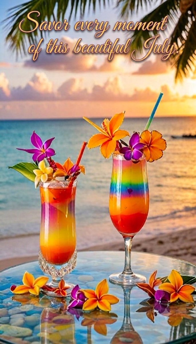 virgyane's tweet photo. Enjoy every moment of this beautiful July. 🌊🍹 Let the energy of summer and vibrant colors fill your days with joy🙋🌺🩵☀️💜
#JulyVibes ☀️
. #CoffeeTime☕
#JulyVibes 🌺
#Summer2026  🌻
#HelloJuly☀️ https://t.co/O6pZDha6wQ