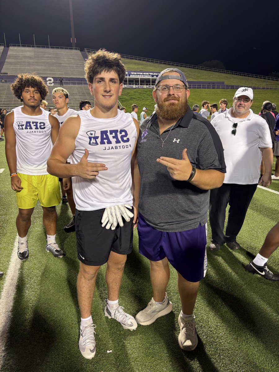 allen_cale50146's tweet photo. Thank you @SFA_Football and @CoachCarthel for a great camp experience.Thank you @WestinStringer  for the feedback and hospitality. Looking forward to staying in contact and continuing to build our relationship.
@_CoachNupe @coachkwdillon @coach_mstringer @coachag713 https://t.co/OXgSiIqpdl
