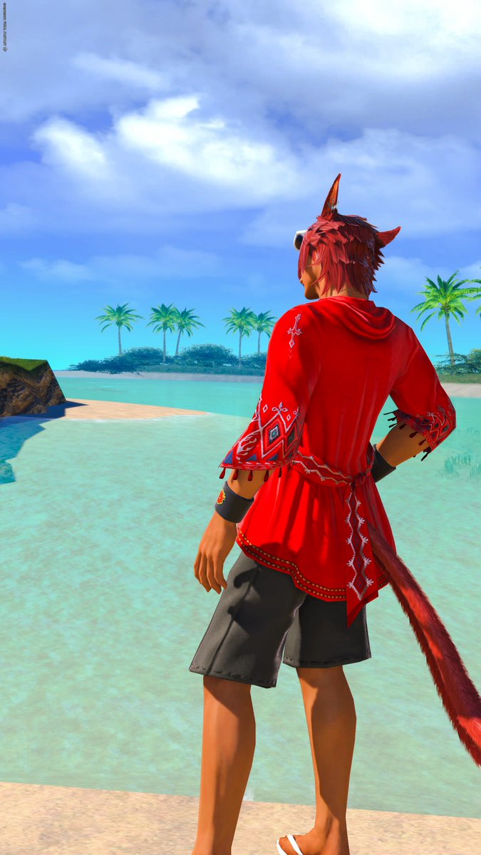 FF14_Hooper's tweet photo. おはようございます。
あいにくの雨模様だけど、昨日の続きの1枚で。こういう海は実際行きたいなぁと眺めてみた。

今週もあと2日。頑張って乗り切りましょ！
#おはミコ  #FF14 https://t.co/Loy59KS85c
