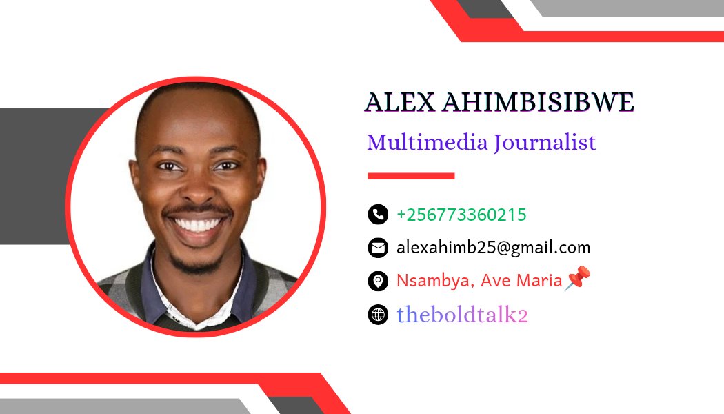 AlexAhimbisbwe's tweet photo. "Dynamic Multimedia Journalist with hands-on experience in media. Researching, Reporting, Shooting, Editing, and Publishing stories across multiple platforms. Passionate about storytelling and driving impactful narratives through innovative content strategies." ~ Alex Ahimbisibwe https://t.co/t2LyPNdLeF
