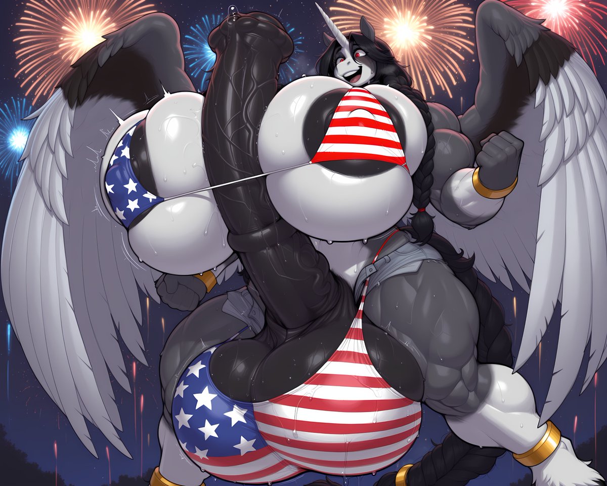 VyktoriatheGrey's tweet photo. PREPARE THE CANNON!
Who's ready for some milky showers with their celebrations?
(image by @TracysRanch41)
#futa #4thofjuly #marestud https://t.co/5AoZ8Au3dP