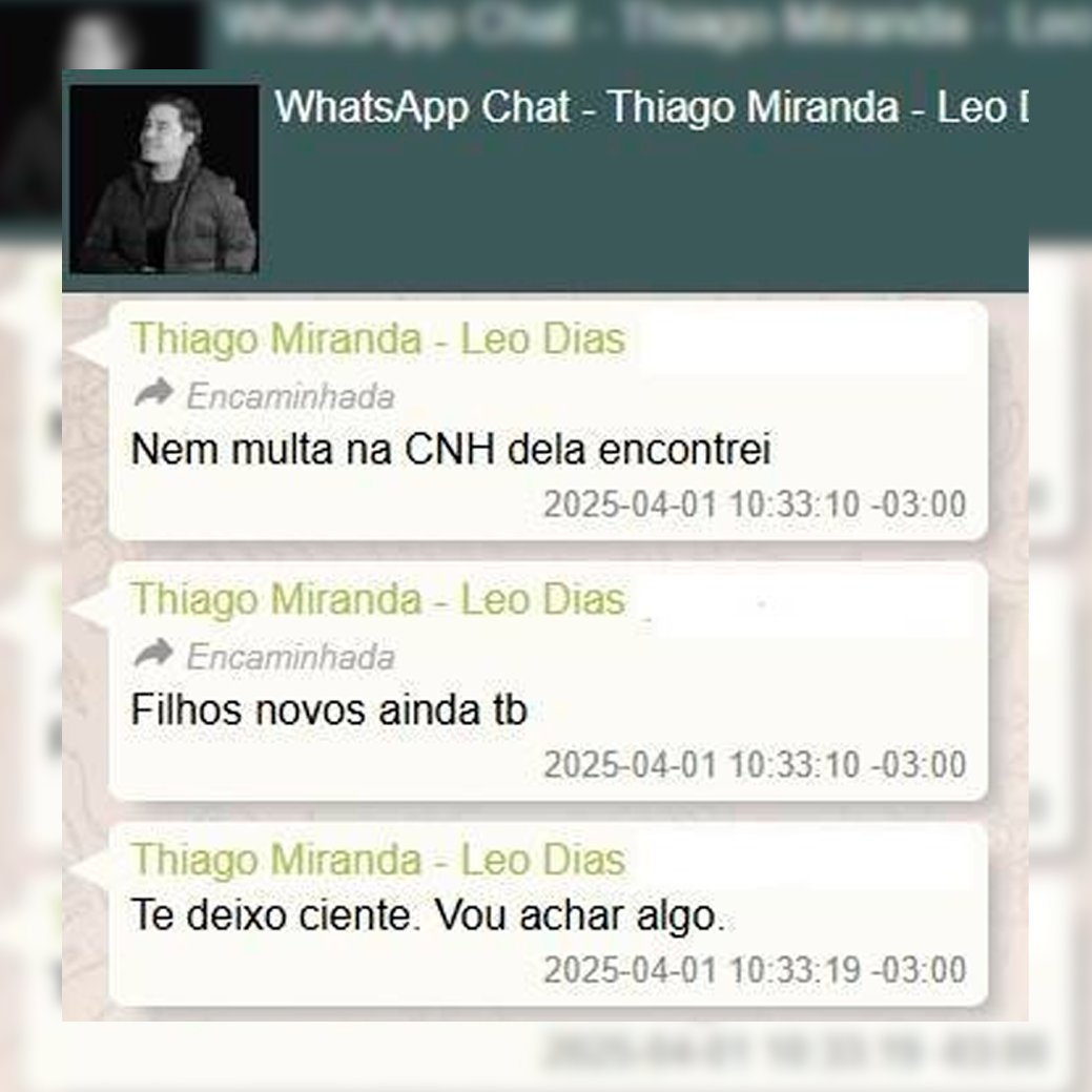 republiqueBRA's tweet photo. 🗣️ "Nem multa na CNH dela encontrei", diz publicitário Thiago Miranda em mensagem a Daniel Vorcaro, após afirmar que iria "revirar" a vida da jornalista Malu Gaspar. https://t.co/XiBwGGbLVP