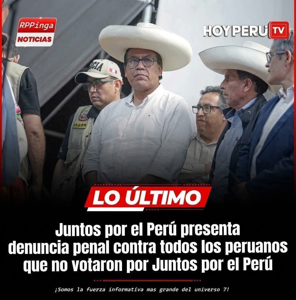 calegriav's tweet photo. #UltimoMinuto Ahora Juntos por el Perú tiene en la mira a todos los que no votaron por ellos en la segunda vuelta. Pide, además, revisión de nacionalidades y pruebas de ADN para demostrar que eres peruano. https://t.co/udOZOE7Gt0
