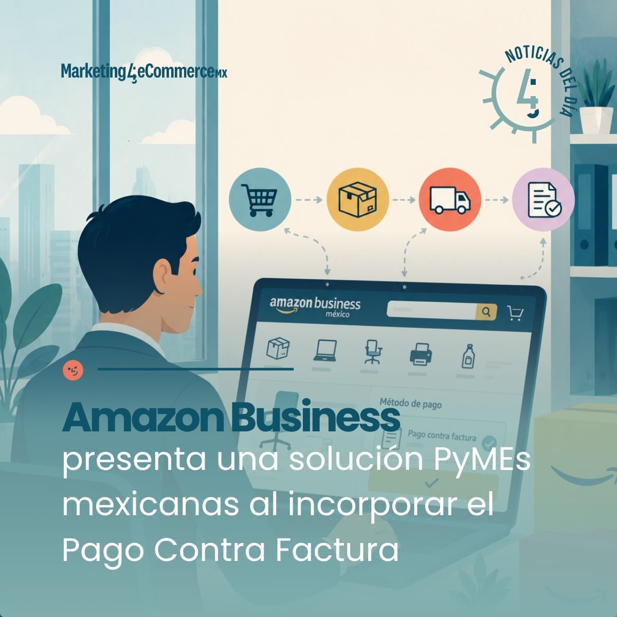 Mkt4eCommerceMX's tweet photo. 🏢💳 Amazon Business lanza "Pago Contra Factura" para PyMEs en México

📦 #Amazon incorpora plazos de financiamiento de hasta 30 días con evaluación crediticia flexible. Una solución clave para que las empresas se abastezcan y cuiden su flujo de caja. 

🔗 https://t.co/z965Wcktlj https://t.co/tJN3W7y0ei