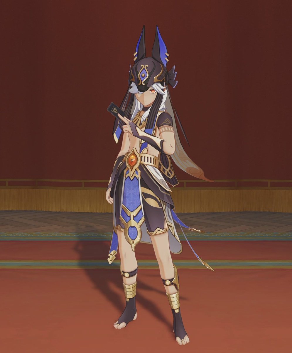 BaileyBoop95's tweet photo. Of course I get the TCG pose for Cyno 💜 https://t.co/KzkqY7L6e4
