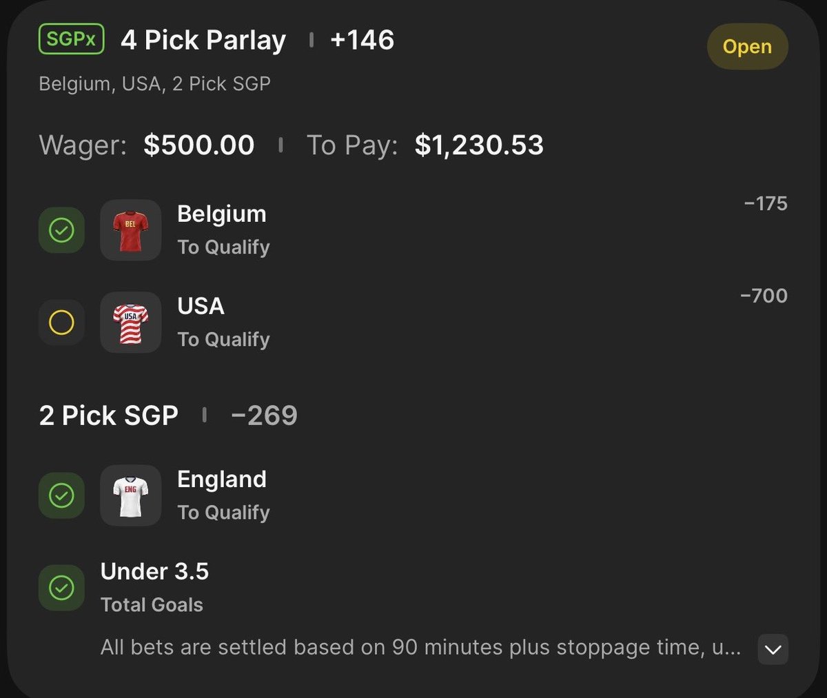 FJLM_17's tweet photo. Cash out? Can I count on USA to beat Bosnia? https://t.co/gDvmPoWlXr