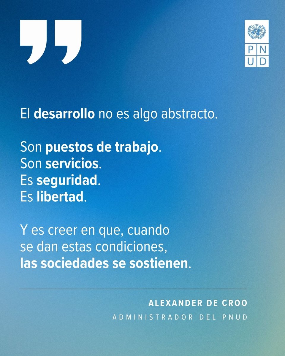 PNUDHonduras's tweet photo. El desarrollo funciona.

Invertir en desarrollo desde el primer día protege los logros alcanzados, reduce necesidades futuras y aumenta las posibilidades de que la paz perdure. https://t.co/6lxenrMObQ
