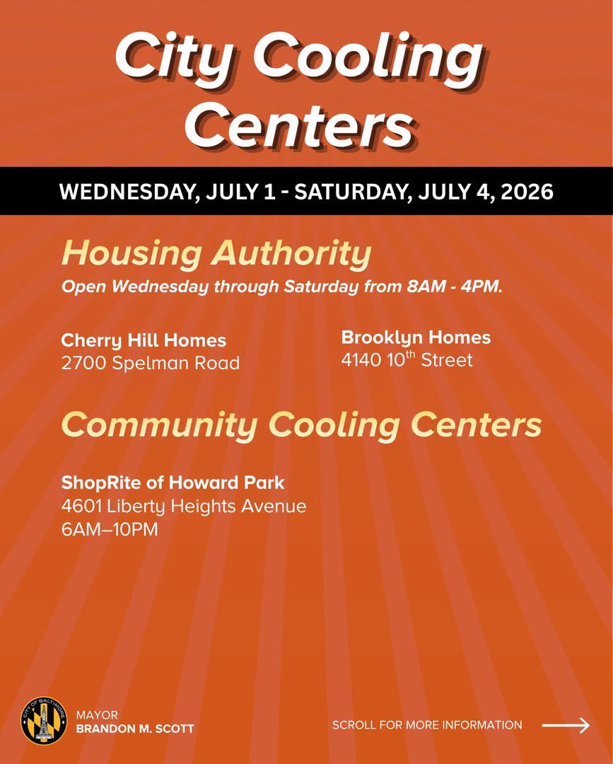 HCABaltimore's tweet photo. City cooling center info https://t.co/0yY88bhOvn