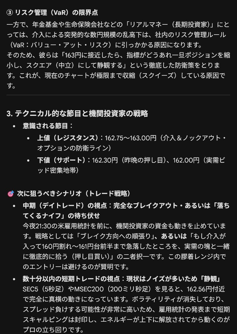 Scs_Sprout's tweet photo. 現在のドル円、機関投資家にとって介入とは？　Gemini
分析日時：2026/07/02 08:23:19

#生成AI #FX #ミリチャート分析 #市場心理 https://t.co/ScdCg37WRL