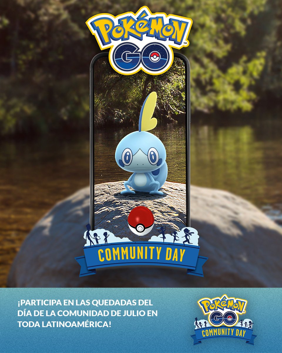 PokemonGoAppLA's tweet photo. ¡Entrenadoras y Entrenadores, participen en las quedadas del Día de la Comunidad de Julio con Sobble!

¡Aprovechen las Poképaradas y los Gimnasios adicionales, además de las actividades organizadas por los Embajadores de la Comunidad!

Sábado, 4 de julio, a las 14:00 (hora local) https://t.co/PMR5ZFmOjX