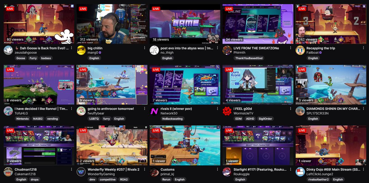 Shadow_CFL's tweet photo. Ok now that EVO's over and we're back to our regularly scheduled program, I can safely say that Rivals 2 would be considered grindslop. The reason is simple. All people do is grind ranked (or tournaments), eat hot chip, and downplay. https://t.co/DIB7ZJu5hG