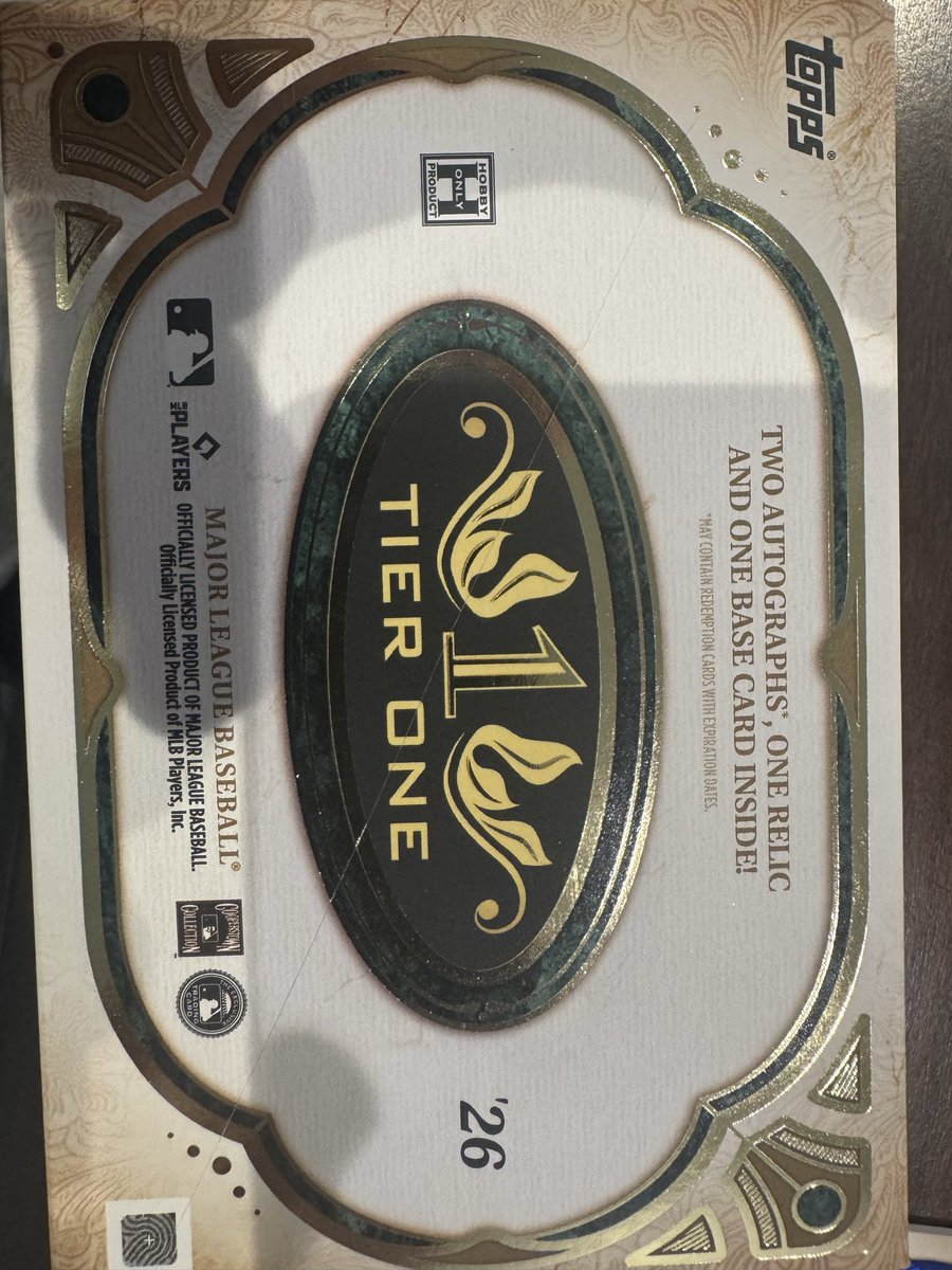RJMata's tweet photo. @CardPurchaser @Topps just received our Tier One box.  Son was excited and said we need more https://t.co/0b3pJhptN5