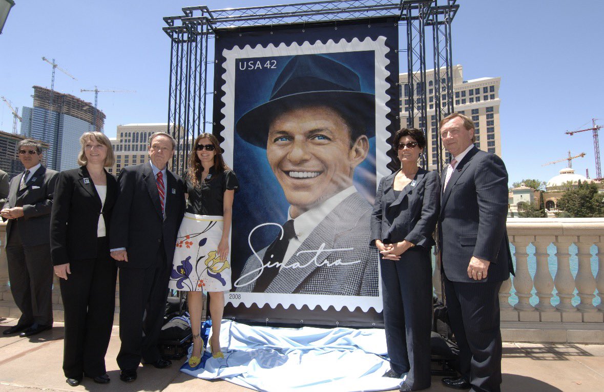 Vegas's tweet photo. Start spreading the news… 🎶
On this day in 2008, the Frank Sinatra commemorative stamp was unveiled in front of @Bellagio, honoring one of Las Vegas’ most iconic entertainers.
📸 Las Vegas News Bureau Collection, LVCVA Archive
#LVNB #LVCVA #VisitLasVegas https://t.co/MvcalTpZdd