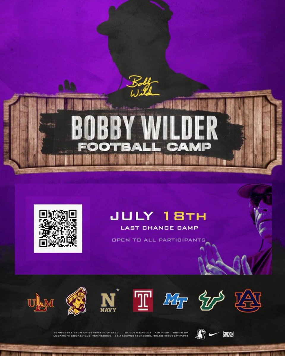 coltonedwardsFB's tweet photo. LAST CHANCE CAMP - JULY 18th🏈

COOKEVILLE, TENNESSEE📍

On the Cards: Speed/Agility testing, Positional Drills &amp; 1v1s🔥

Come meet our championship coaching staff, create a relationship and COMPETE for an offer! 

🔗 https://t.co/gyARY5Tu8K https://t.co/knCDNLm2Dh