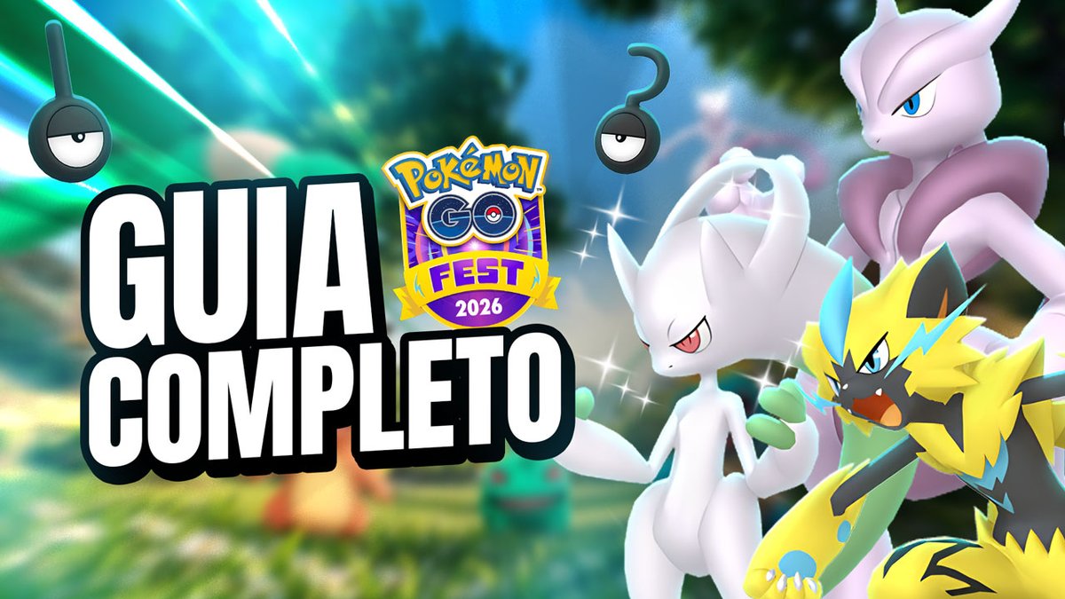 jogadaexcelente's tweet photo. GUIA COMPLETO do POKÉMON GO Fest Global 2026! MEGA MEWTWO, ZERAORA, 18 PASSES GRÁTIS e MUITO MAIS! 🔥

Assista esse vídeo ANTES de jogar o evento para não perder NADA 👇
https://t.co/XIwiB8XNq7 https://t.co/zgzxO5JQuA