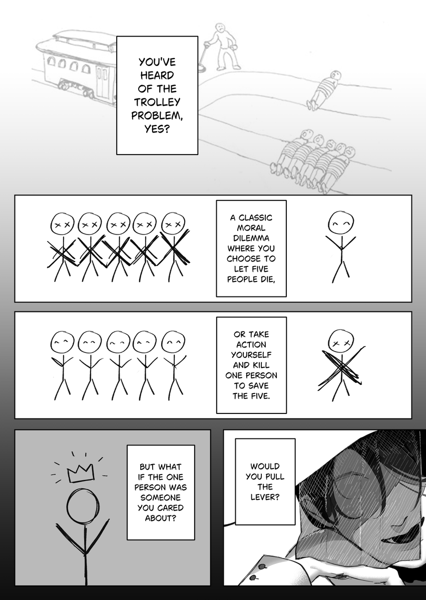 sevenreii's tweet photo. comic for a death game project i'm working on with friends (2/6) https://t.co/rYNHTilOdR