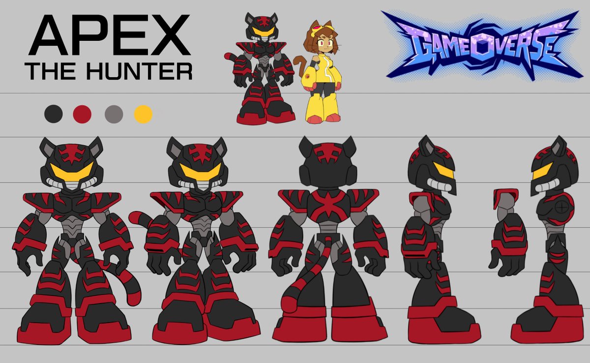 Gigaferal's tweet photo. Apex the hunter Character Design sheet done. https://t.co/niFa0uX3i5