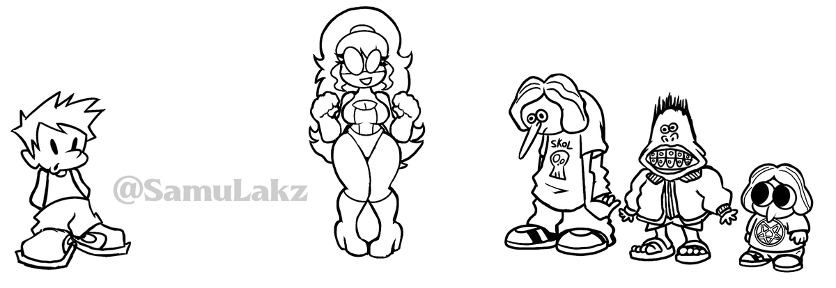 SamuLakz's tweet photo. If I get to do mixes for my avatar and I do one of the two week 5 songs, these will be the foreground cameos
#fnfconcept #fnfmix #fnf #bridgekids #picosschool2 #smashgirl #spazkid #powertrip #newgrounds https://t.co/q1TWOX6UOK