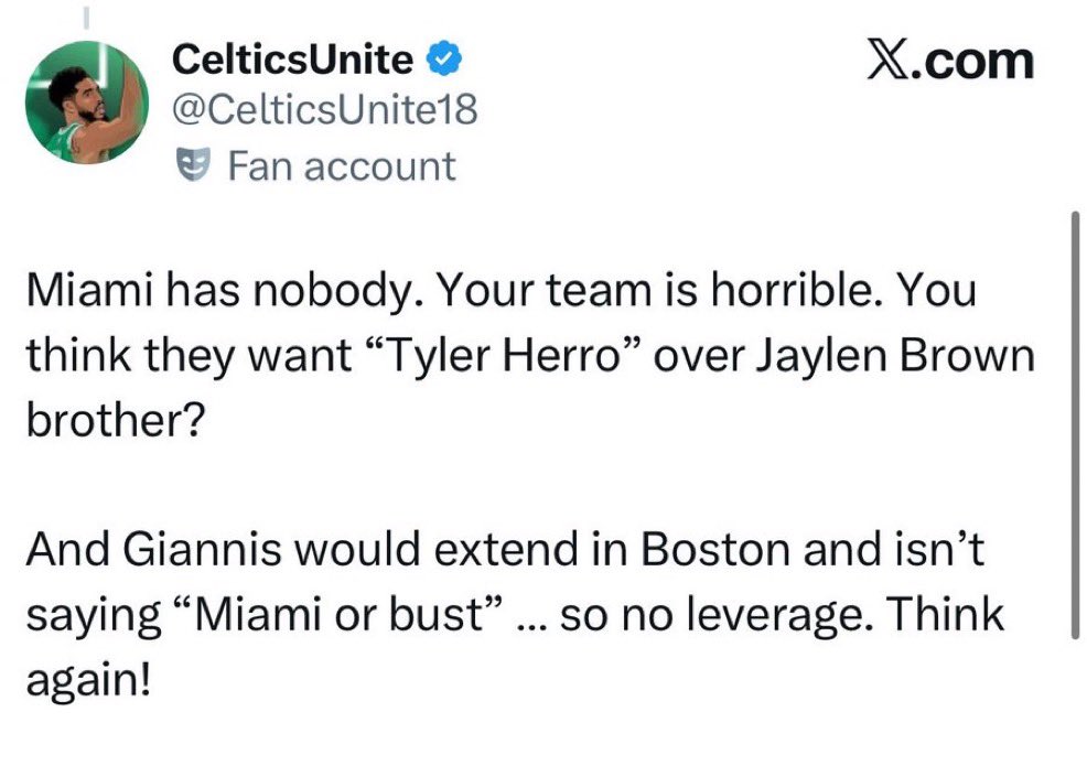 WadexFlash's tweet photo. The Celtics fanbase might’ve had the most shameless behaviour in NBA Twitter history this year.

Basketball Gods punished them😭 https://t.co/7LnBjeWVlt
