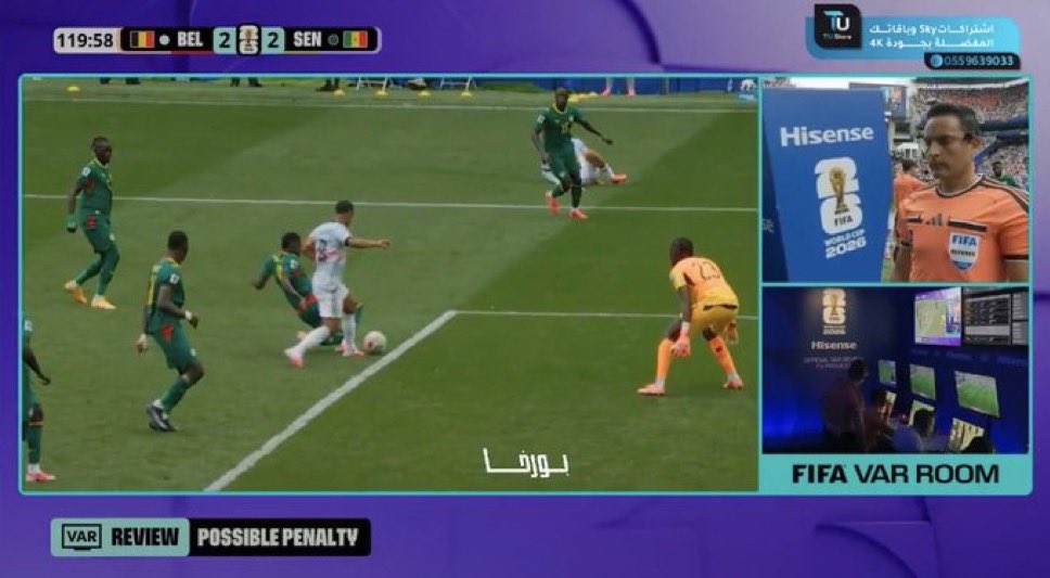 UTD_Seth001's tweet photo. 🚨 Ismaïla Sarr on the controversial penalty appeal for Youri Tielemans against Senegal:

🗣️ “This is football, not theatre. Tielemans gets to the ball first, Camara is doing exactly what every defender in the world is taught to do—protect his team and clear the danger. They arrive almost at the same time, there’s minimal contact after the challenge, and for me that is never enough to decide a World Cup match.

The Laws of the Game don’t punish every collision. A penalty should only be given when there is a clear foul—careless, reckless or excessive force. Simply touching an opponent after competing honestly for the ball is not a foul. Football has always been a contact sport.

VAR was introduced to correct clear and obvious mistakes, not to turn every tackle into a courtroom investigation. Every time football pauses for decisions like this, the game loses part of what makes it beautiful.

We fought for every metre, every duel and every second. Belgium were under pressure, and one whistle suddenly had the power to erase everything we had worked for. That’s difficult to accept.

If that’s a penalty today, then defenders should stop tackling altogether because any contact can suddenly become a spot kick. That cannot be what football is supposed to be.

Modern football is slowly becoming too soft. The players should decide these matches, not endless reviews and controversial decisions. We accept defeat when another team is better, but not when the game is taken away by moments like this.

No matter what happens, Senegal will continue fighting with pride because that’s who we are. But football has to protect fairness first, otherwise everyone loses.”