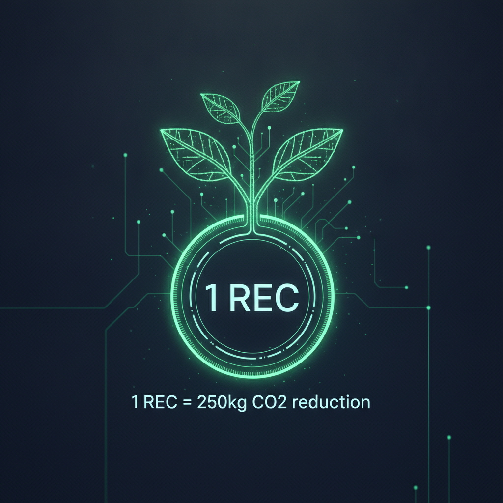 RECEN_Official's tweet photo. Did you know 1 REC = 250kg CO2 reduction? 🌱 Every Renewable Energy Certificate traded on RECEN directly contributes to a greener planet. Your engagement helps power real-world environmental progress. Learn more! #GreenEnergy #CarbonReduction https://t.co/Y3WTn2pD64