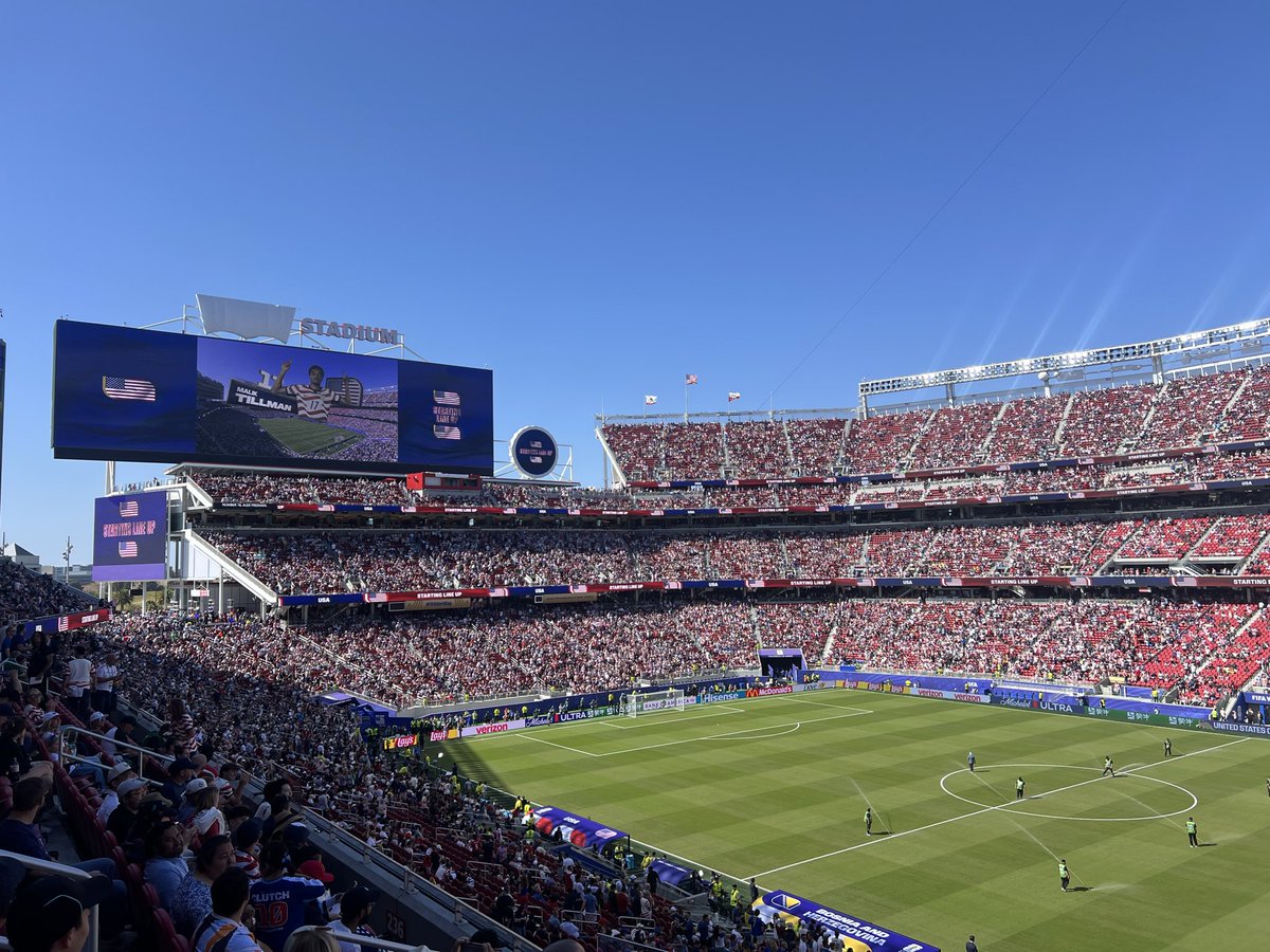 PFTCommenter's tweet photo. Thanks so much to @TickPick this is a bucket list game for me. Fell in love with the World Cup in 94 now 32 yrs later getting to watch USMNT in a knockout game is incredible. 

Final prediction:
US: 2
Bosnia: 0
Herzegovina: 0

Pusilic goal. Tillman goal. McKennie assist https://t.co/0MJHeB65YQ