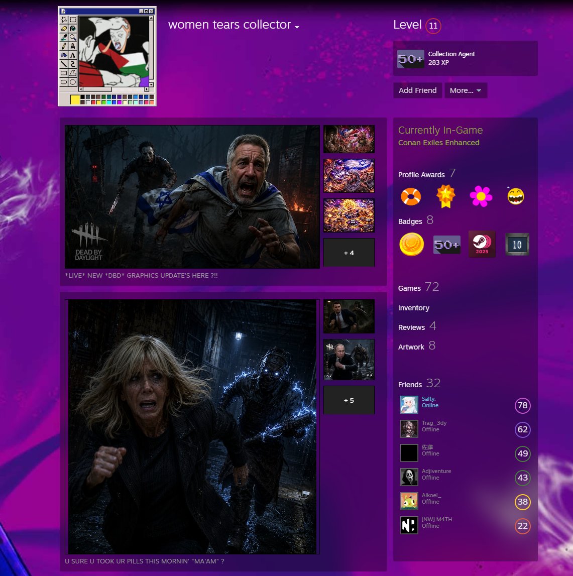 OLLYW00D's tweet photo. just saw ai dbd slop on a steam profile thats a first https://t.co/pwMAnsfY9Q