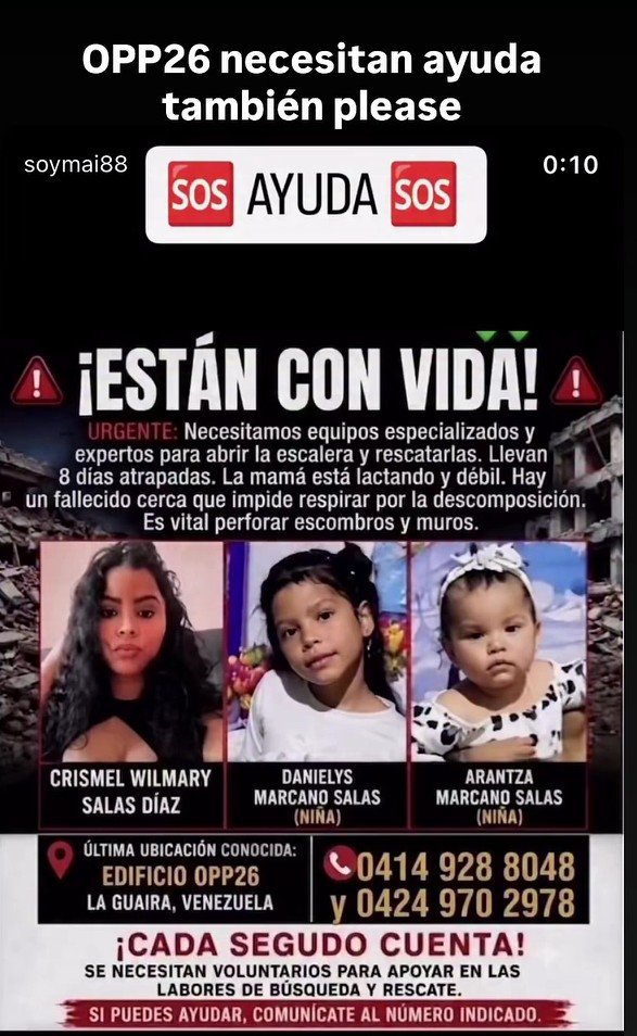 cigarettelikee's tweet photo. 🚨‼️DIFUNDIR.
EDIFICIO OPP26.
sigue con vida con sus dos nenas, esta lactando y se encuentra débil, por favor que la ayuda llegue rápido. https://t.co/z9jgOsdi8J