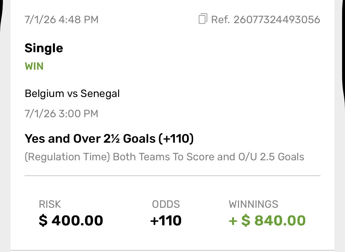 emjapicks's tweet photo. NEVER A DOUBT ✅🔥

Belgium heroics… 🤣 

Drop a like/follow if you cashed!

#GamblingTwitter #FIFAWorldCup https://t.co/C3Vn5RBOcd