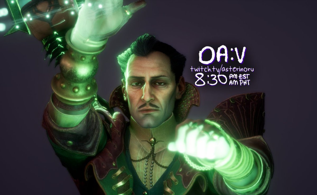 AsterInoru's tweet photo. OHOHOH time to stream again. We're back to playing Dragon Age: The Veilguard. 

Doing more faction quests, companion ones too. 

Bring snacks, I'll drink from my 2L Mountain Dew bottle. 

✨🔗in ze bio✨ https://t.co/YDJUu3Om08
