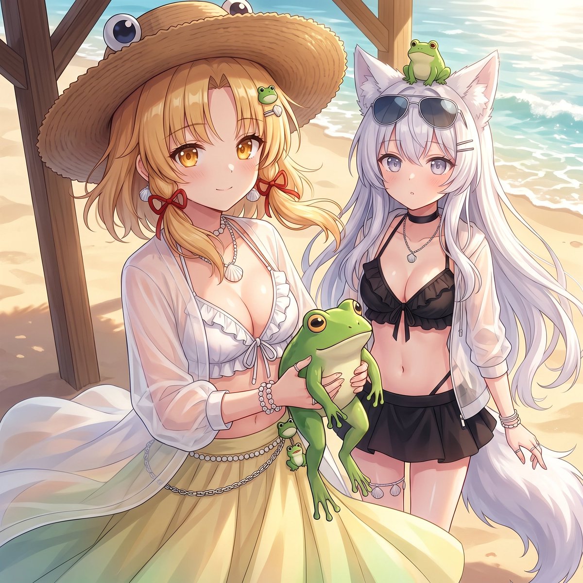 KIMUSAN9999's tweet photo. [AIイラスト]
蛙集め🐸

#AIイラスト #夏 #Summer #東方 #東方Projectイラスト #東方イラスト #洩矢諏訪子 https://t.co/yAfflVq8Fp