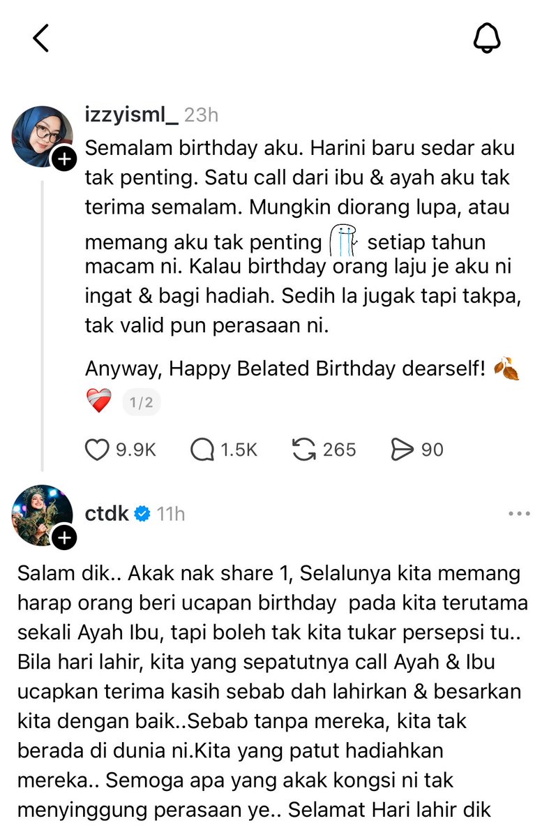 localrkyt's tweet photo. Dapat birthday wish dari family ❌

Dapat birthday wish dari Biduanita Negara ✅ https://t.co/uhjfy2MkGx
