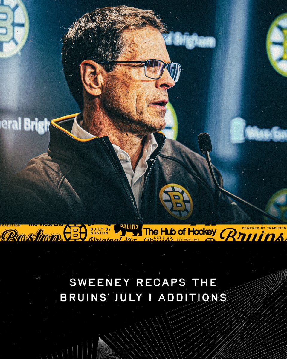 NHLBruins's tweet photo. “Over the last little bit, we addressed some areas we wanted to attack...some of the conversations will extend beyond today - you just never know what might surface between now and throughout the year."

📰 July 1 Recap: https://t.co/erhBCEh9nL https://t.co/KPkjZAxmzI