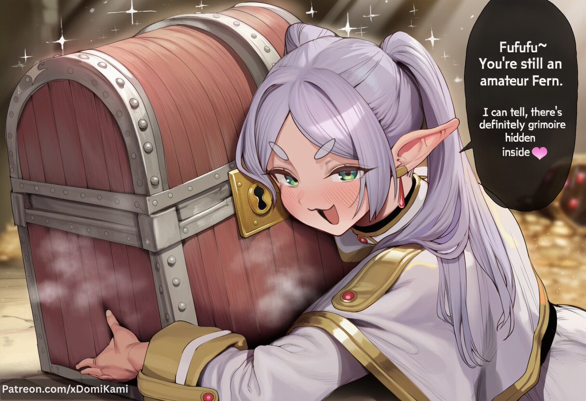 xDomiKami's tweet photo. Frieren x Mimic (Comic) (1/2)
"A typical day of treasure hunting with Frieren"

Full Comic on Patreon
https://t.co/tkh0V4Y5qK