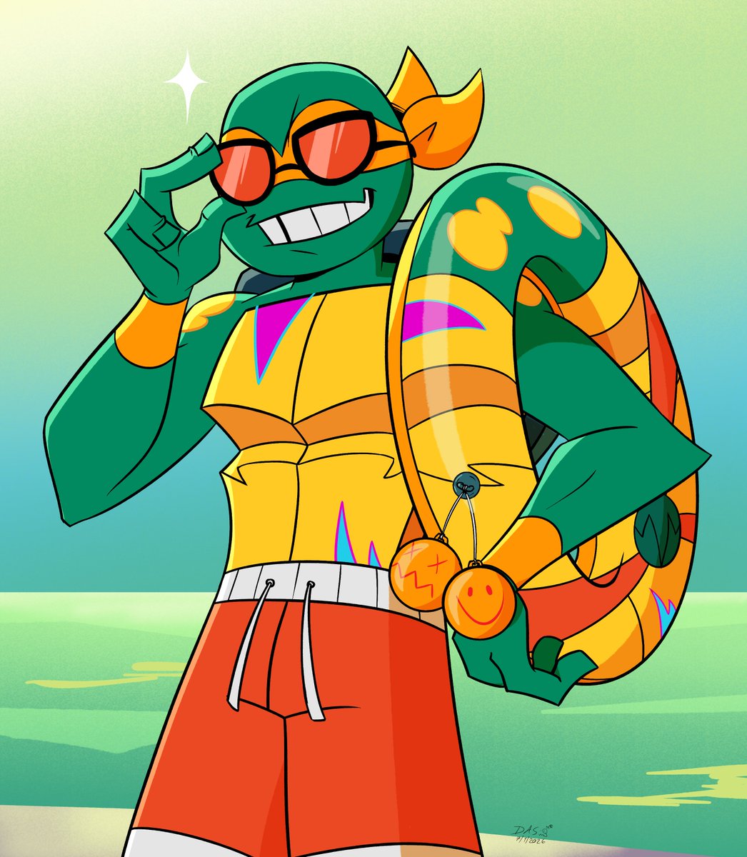 UmaYorokobi's tweet photo. It's Summer Time, baby! 
@TheColinStein  #RiseoftheTMNT #rottmnt https://t.co/Cq8zI9nTbK